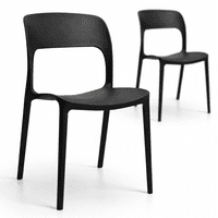 Space Home - 2 Sillas Modernas Negras 43X41X83 Cm Para Comedor Terraza