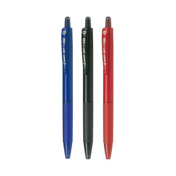 Pack 3 lápiz pasta con grip 1.0 negro, azul y rojo