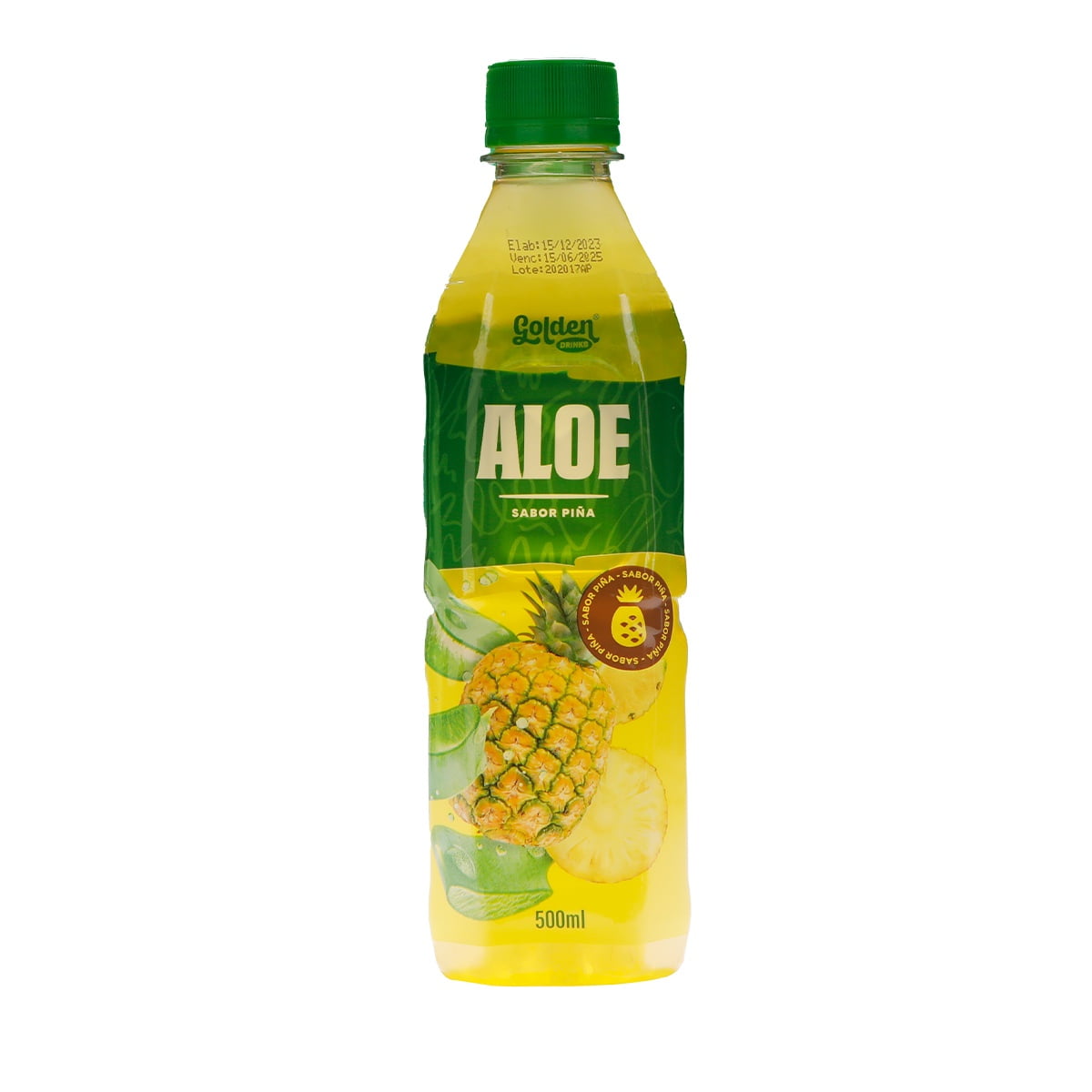 Pack 24 Unidades Jugo De Aloe Vera Sabor Piña Golden Drinks 500cc