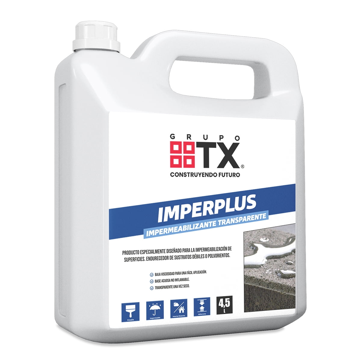 Grupo Tx - Impermeabilizante Y Endurecedor De Sustratos Imperplus 4,5 Lt