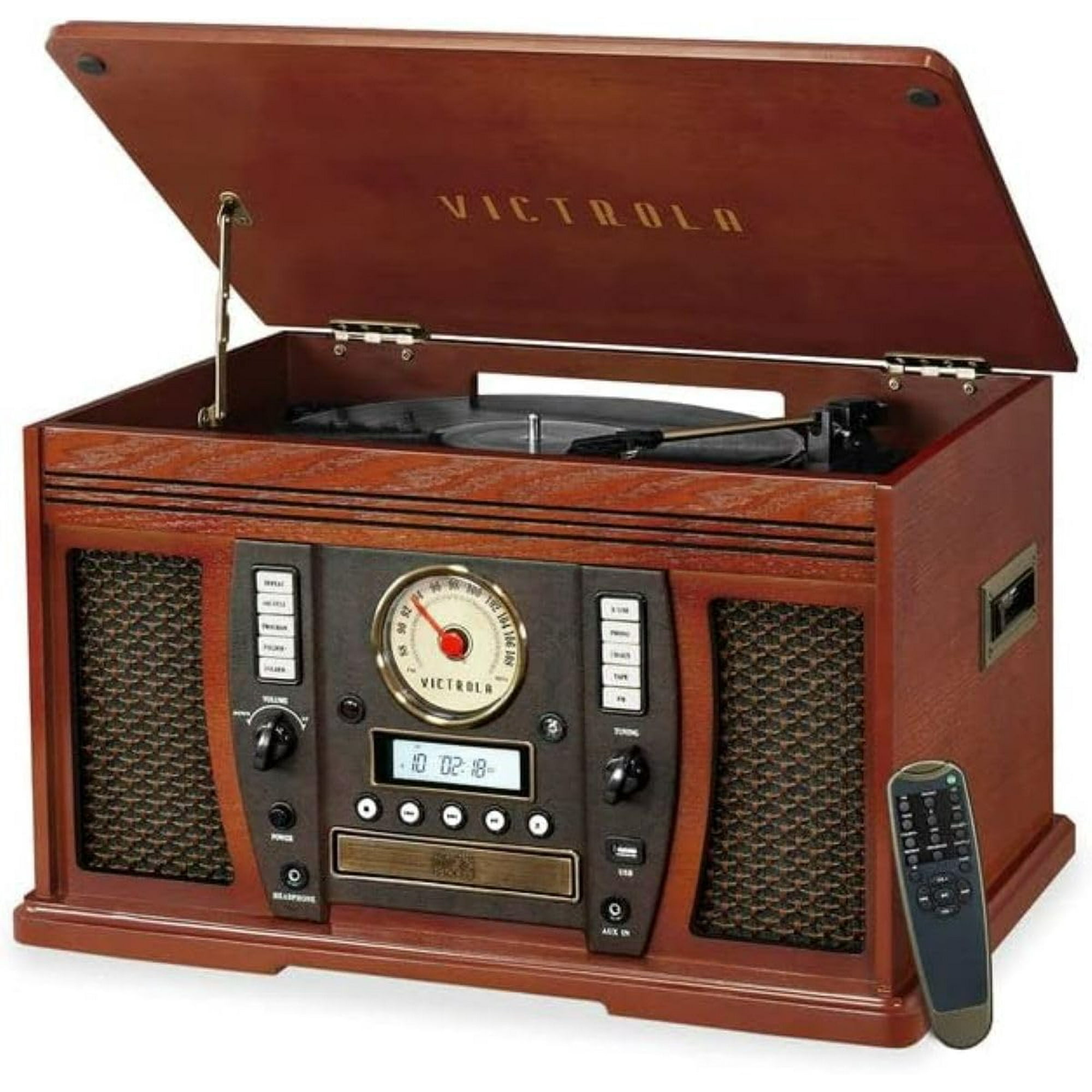 Tocadiscos Victrola Aviator 8 En 1 Bluetooth Caoba