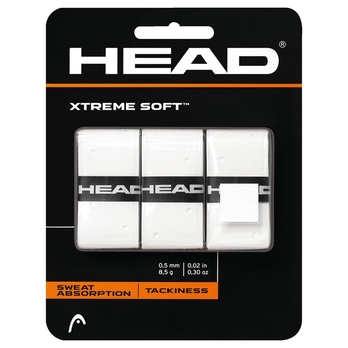 Raqueta De Tenis Overgrip Head Xtreme Soft, Paquete De 3, Color Blanco