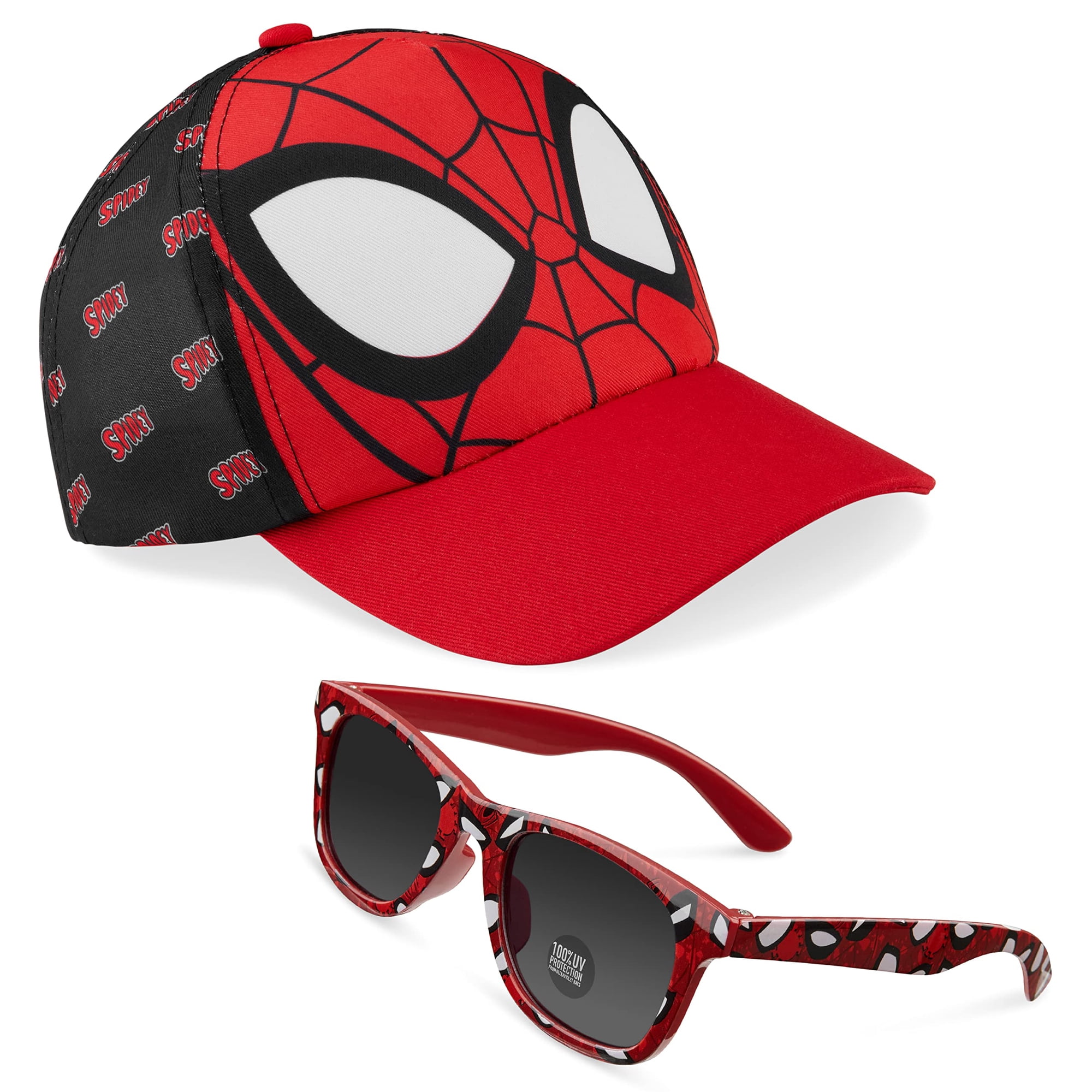 Marvel - Set De Gorra De Béisbol Spiderman Para Niños Con Sombrero Y Gafas De Sol