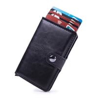 Genérica - Billetera Tarjetero Cuero Pu Hombre Mujer Minimalista Color: Marrón