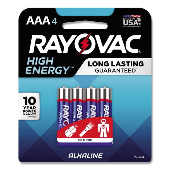 Batería Rayovac High Energy Premium Alcalina AAA, paquete de 4