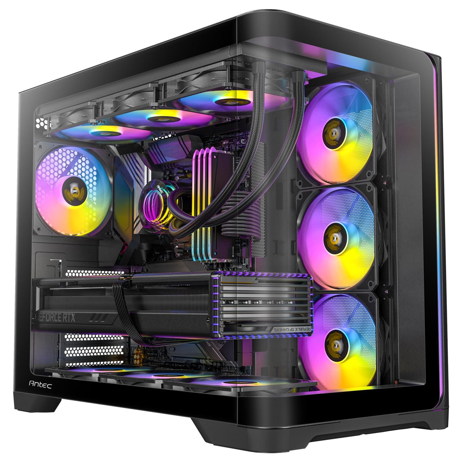 Carcasa Para Pc Antec C5 Curve Argb Mid-tower Atx Con 4 Ventiladores Y Tipo C
