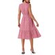 thumbnail image 3 of INSPIRE CHIC Vestido Midi Sin Mangas con Estampado Floral de Mujer, Escote en V, Volantes en Capas, Cintura Elástica, Vestido de Verano Casual con Bolsillos Rojo S, 3 of 5