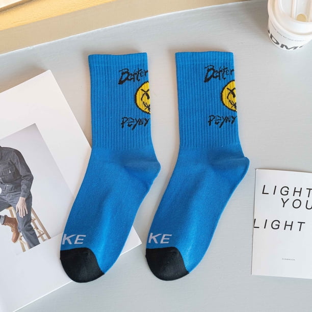 Letter Print Socks, Halloween Novelty & Funny Mid Tube Socks, Women's Stockings & Hosiery