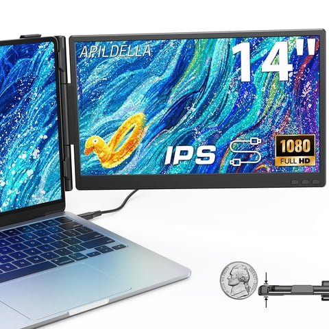 Extensor De Pantalla Para Laptop Apildella Monitor Portátil Fhd De 14""