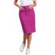 thumbnail image 1 of INSPIRE CHIC Falda de mezclilla de cintura alta para mujer, falda de mezclilla hasta la rodilla con dobladillo sin rematar y bolsillos, púrpura ciruela, talla S, 1 of 6