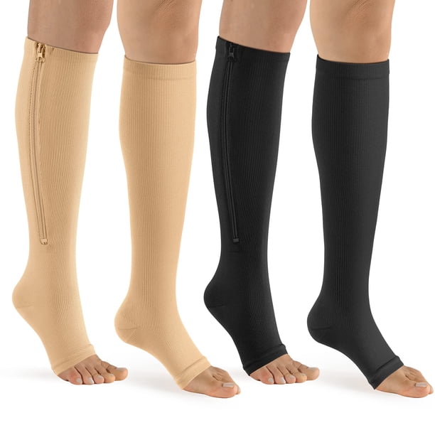 Calcetines de compresión con cremallera Bropite de 15 a 20 mm Hg para mujeres y hombres
