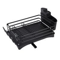 Magideal - Estante Para Platos De Cocina, Bandeja Escurridora Con Escurridor De Fregadero, Estante Para Platos Que Ahorra Espacio, Soporte De Secado, Para Encime , Negro