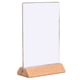 thumbnail image 1 of Letrero de mesa acrílico tipo T, letrero de mesa de madera de haya, tarjeta de exhibición de oficina, tarjeta de comida, soporte de madera, tarjeta de precio, tamaño A4, madera maciza, 1 of 5