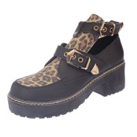 Botín Leopardo Negro Vía Franca
