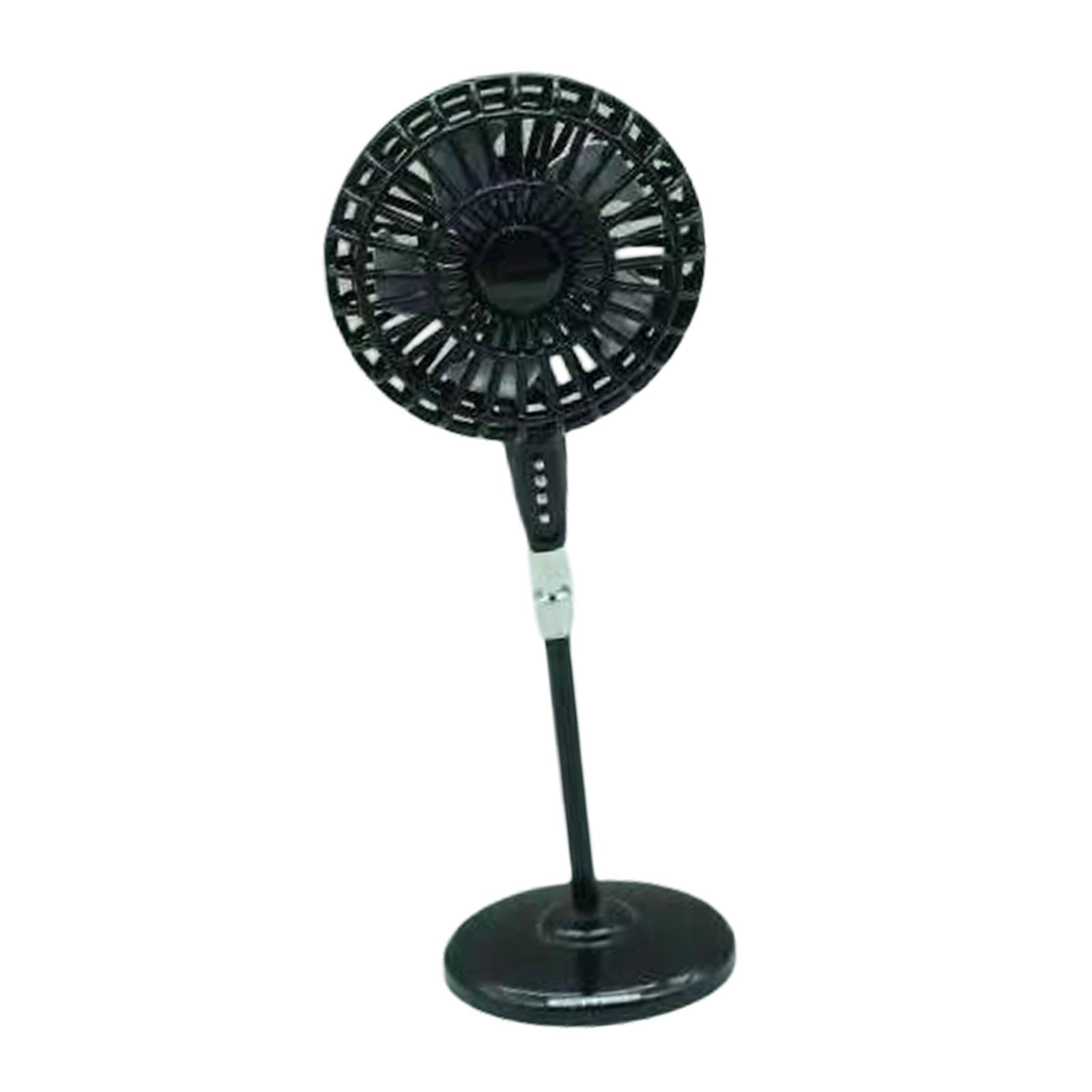 Magideal - Ventilador De Pedestal De Piso De Cobre De Aleación, Modelo De Muebles En Miniatura: 12 Juguetes De Decoración De Casa De Muñecas, Escena De Simulació , Negro
