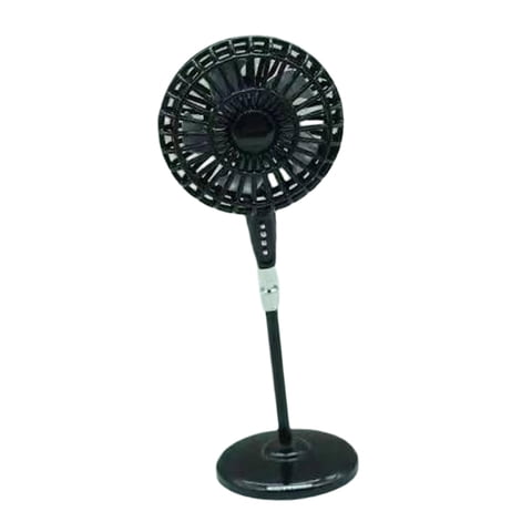 Magideal - Ventilador De Pedestal De Piso De Cobre De Aleación, Modelo De Muebles En Miniatura: 12 Juguetes De Decoración De Casa De Muñecas, Escena De Simulació , Negro