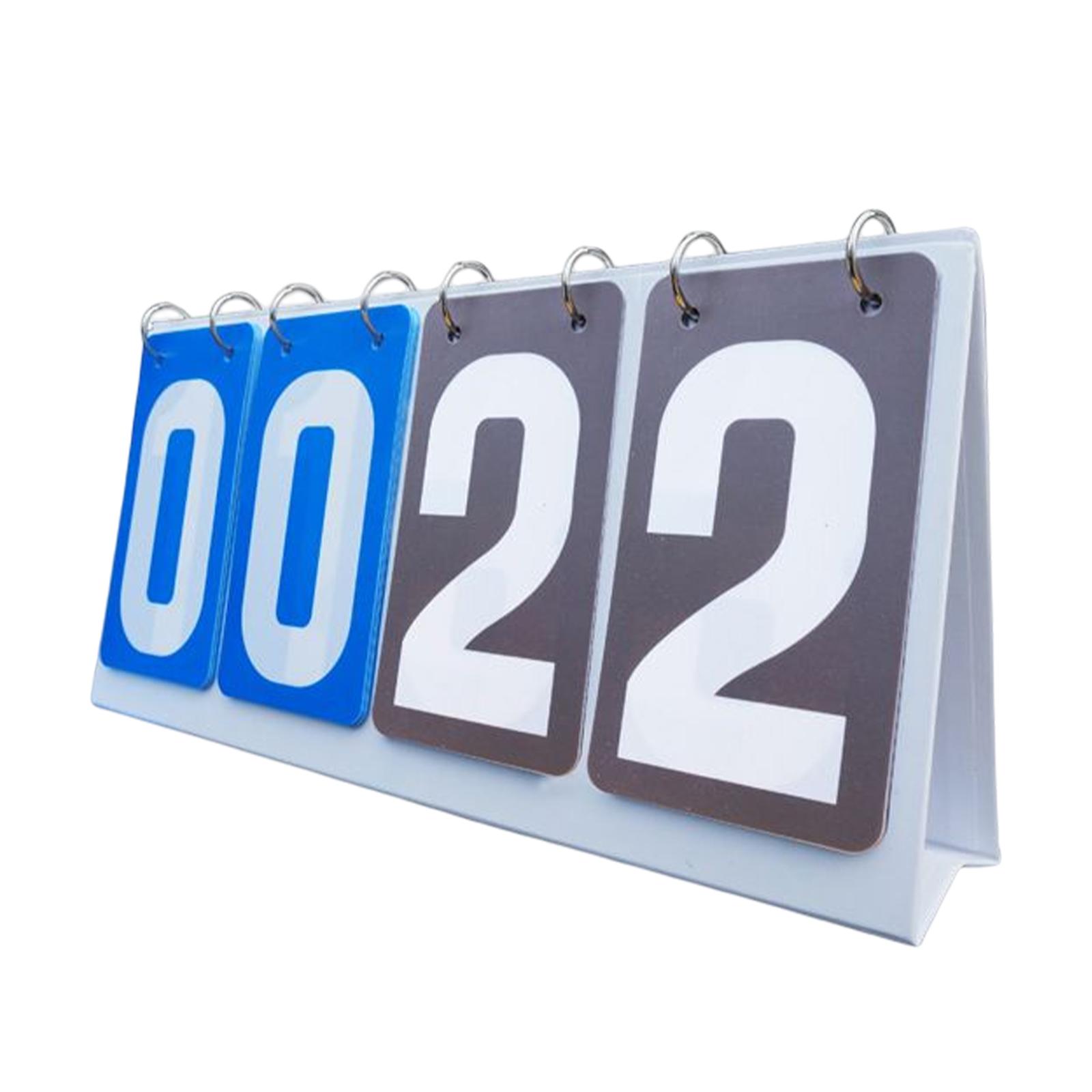 Magideal - Tablero De Puntuación Con Tapa De 4 Dígitos, Marcador De Puntuación, Juego De Competición, Marcador De Mesa Para Pelota De Tenis, Baloncesto, Fútbol, Gris Azul