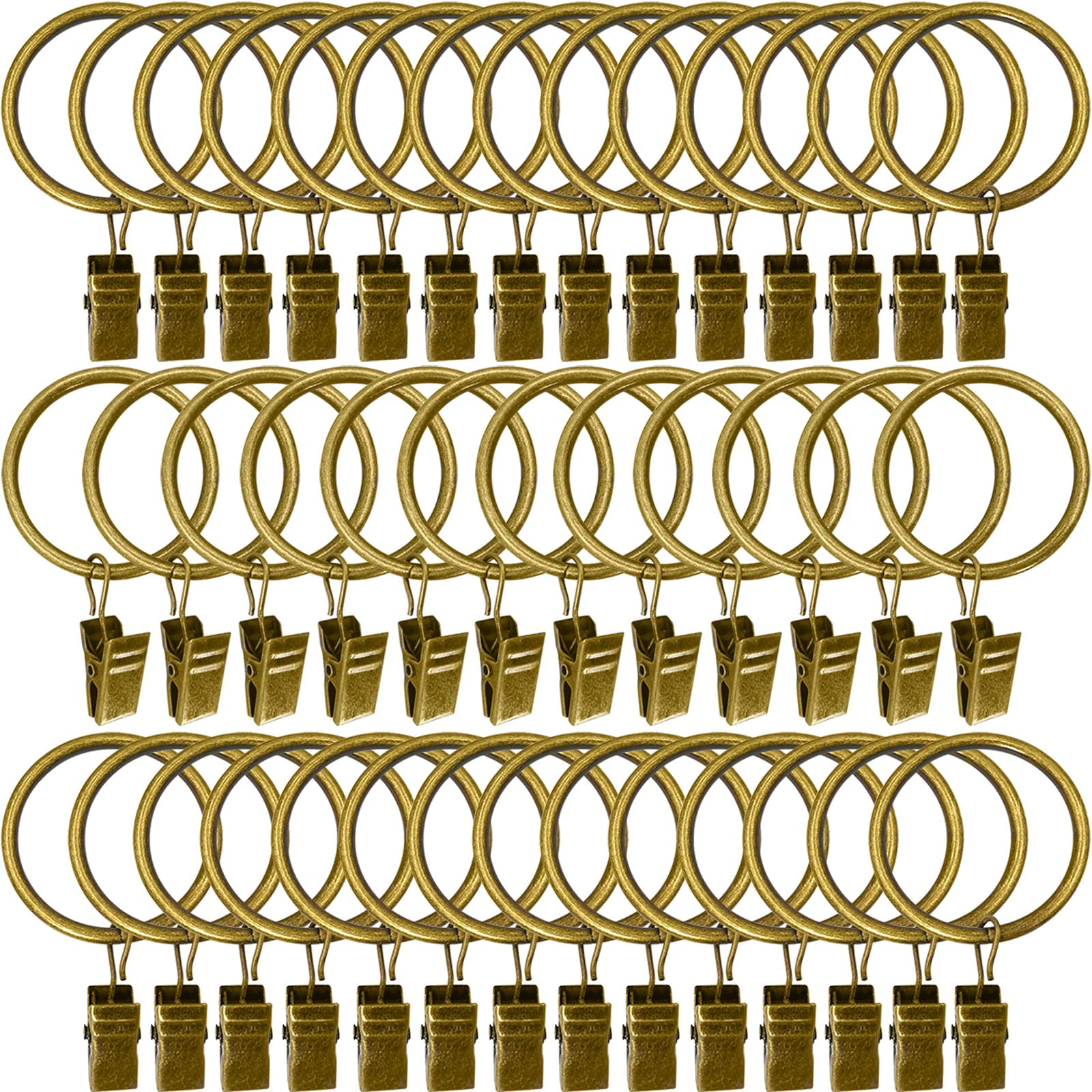 Anillos De Cortina Amzseven De Metal Con Clips De 1,5 Cm De Diámetro Interior