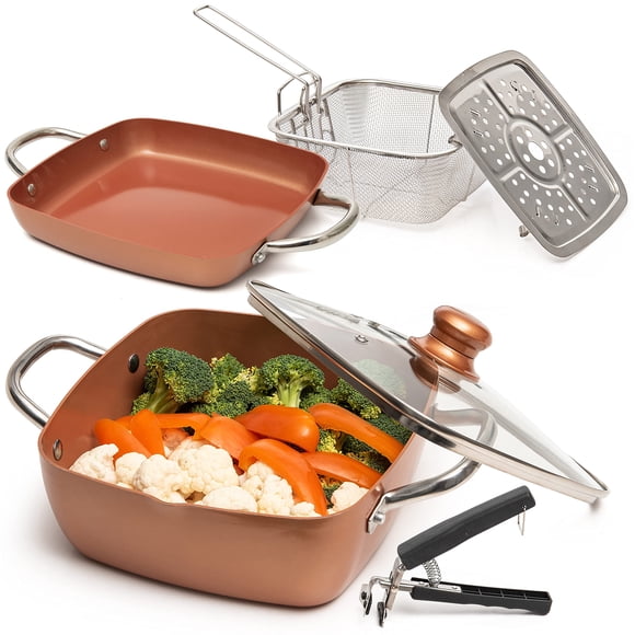 Set de utensilios de cocina Moss & Stone, 6 piezas, antiadherentes, cobre, inducción