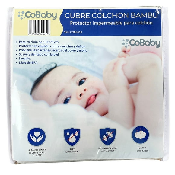 Protector cubre Colchon para cuna Bambú impermeable y absorbente