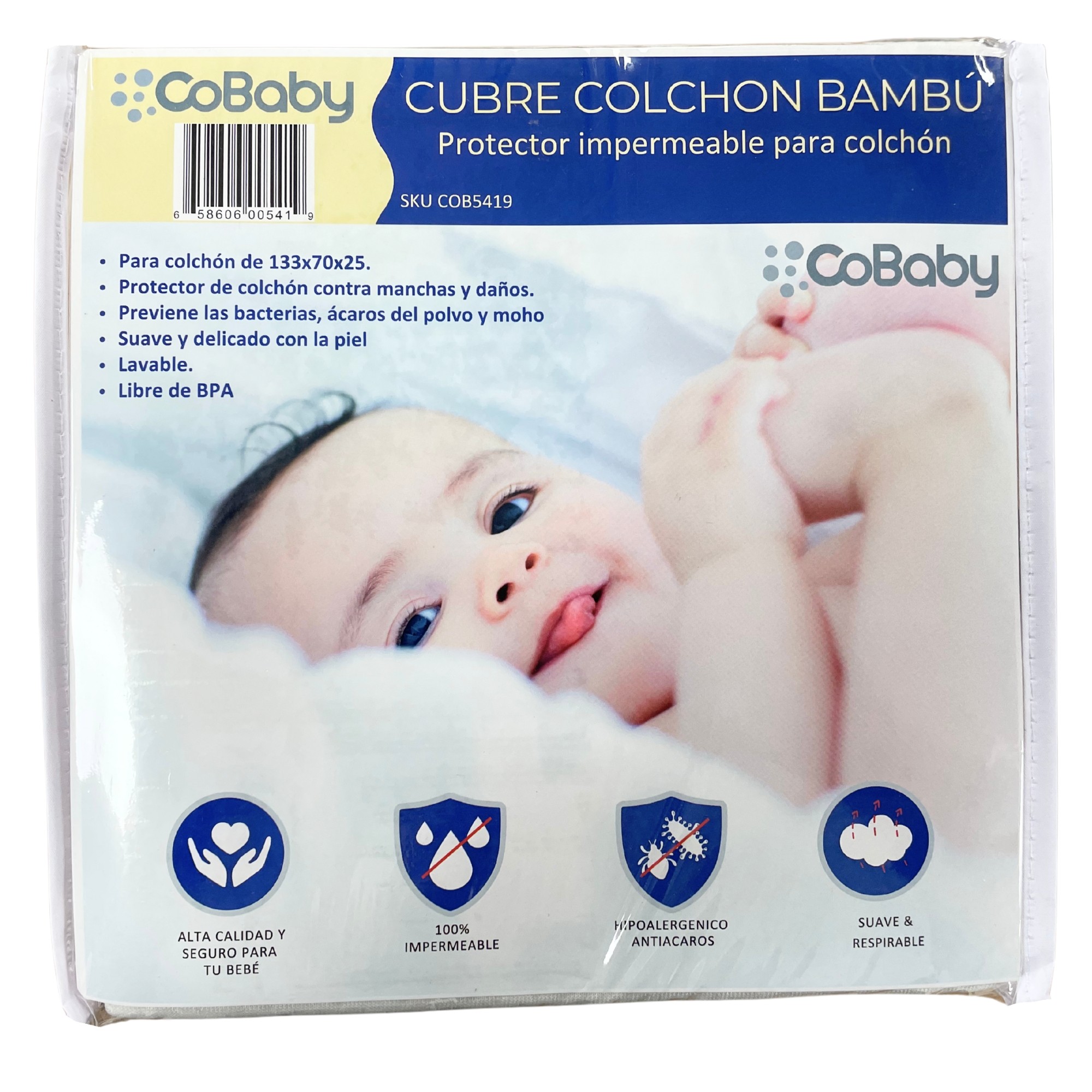 Cobaby - Protector Cubre Colchon Para Cuna Bambú Impermeable Y Absorbente