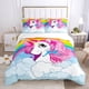 thumbnail image 3 of 3 Pcs Bedding Sets Girls Duvet Cover Set Queen Size 3D Print Colorful Floral Soft Microfiber 1 Comforter Cover, 3 of 5