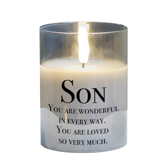 Vela LED Elanze Designs Son You Are Wonderful de cristal de 10 x 7 cm