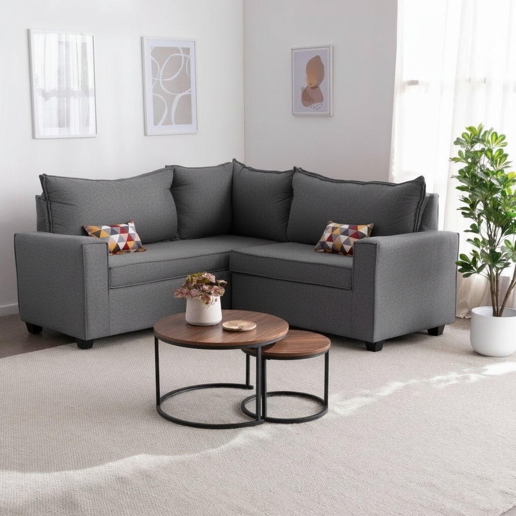 Mexx Muebles - Seccional Tulum 5 Cuerpos Tela Gris