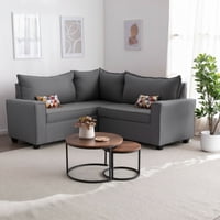 Mexx Muebles - Seccional Tulum 5 Cuerpos Tela Gris