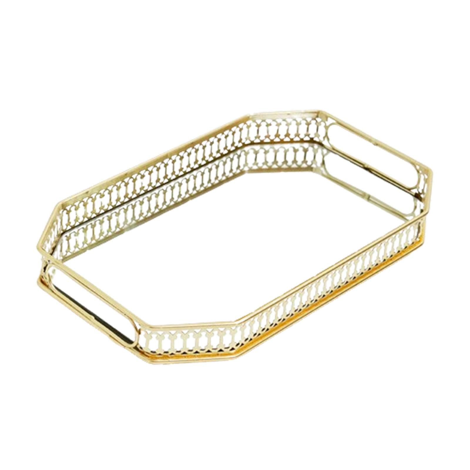 Magideal - Bandeja De Joyería Con Espejo, Bandeja Decorativa Para Tocador, Regalo Multifunción, Bandeja Para Botella De Perfume Cosmética, Para Servir Té Y Café, Talla B