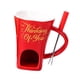 thumbnail image 2 of Taza Para Fondue De Chocolate Con Tenedor, Taza Personal Para Derretir Queso Para Fiestas, Camping, Alfabeto Rojo, 2 of 5