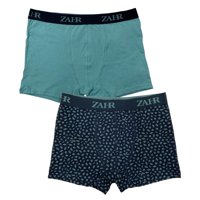 Zahr - Pack De 2 Boxers Celeste Y Estampado