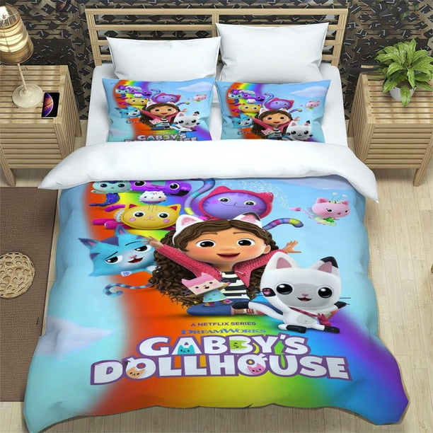 Gabby's Dollhouse CuteBedding Sets exquisite supplies set duvet cover bed comforter set bedding set luxury birthday gift
