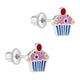 thumbnail image 2 of Aros de cupcake de plata 925 con esmalte colorido para niñas, 2 of 2