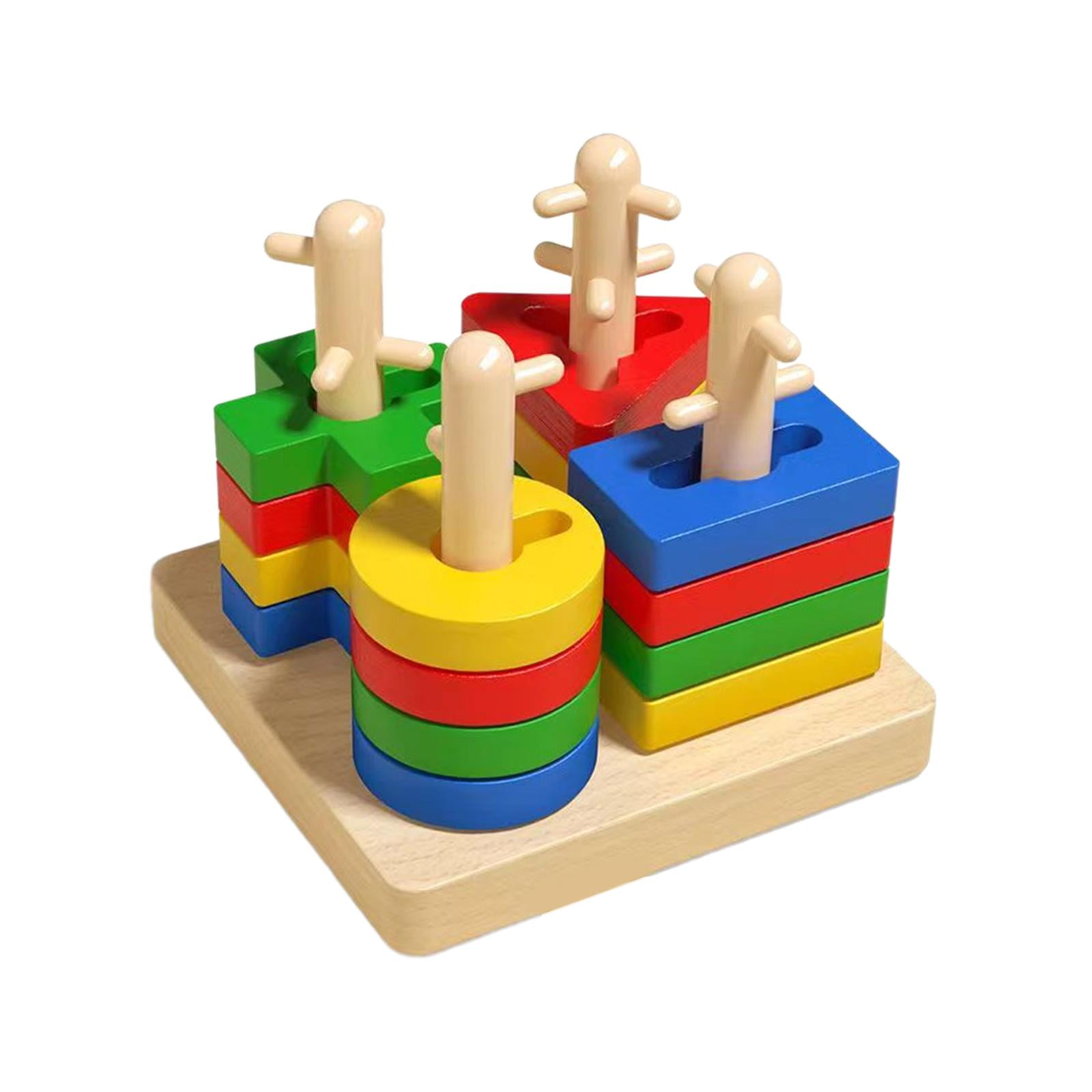 Bothyi - Tablero Clasificador De Formas De Madera Para Apilar Y Clasificar Para Niños Pequeños De 1 A 3 Años C