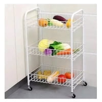Dx - Estante Organizador Para Cocina Con Ruedas De 3 Niveles Color Blanco