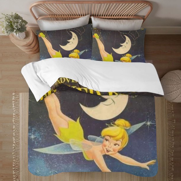 Tinker Bell 3-Piece Bedding Set For Kids Boys Girls Adult Cartoon Warm Cute Fashion Holiday Present Gift Bed Sheets