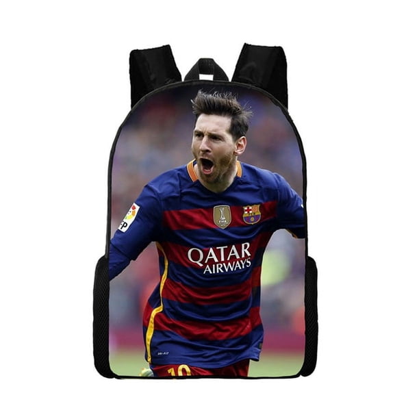 Ronaldo Backpack Messi Football Star Poster Bag Men's And Women's Sports Backpack Cartoon Backpack Children's Gift