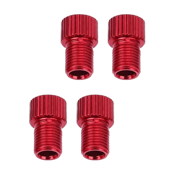4x Conector de Válvula de Bicicleta, Conector de Válvula de Bicicleta, Conversión de Herramienta de Bomba de Tubo de Neumático de Repuesto para Bicicl Rojo