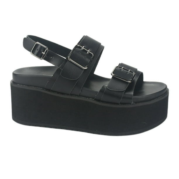 Sandalia Chalada Mujer Viru-31 Negro Plataforma