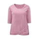 thumbnail image 4 of GRACE & GRANDEUR Blusas de Talla Grande para Mujer con Cuello Redondo Suelto Casual Túnica de Manga 3/4 con Dobladillo Alto Bajo Cruzado 3X Rosa Fucsia, 4 of 6