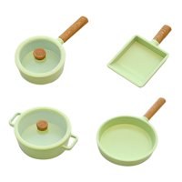 Magideal - 4 Uds. Olla De Cocina Para Casa De Muñecas A Escala 1/6, Utensilios De Cocina Para Casa De Muñecas, Decoración Realista, Mini Modelo De Utensilios De Verde