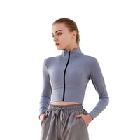 Samia - Poleron Crop Con Cierre Azul S