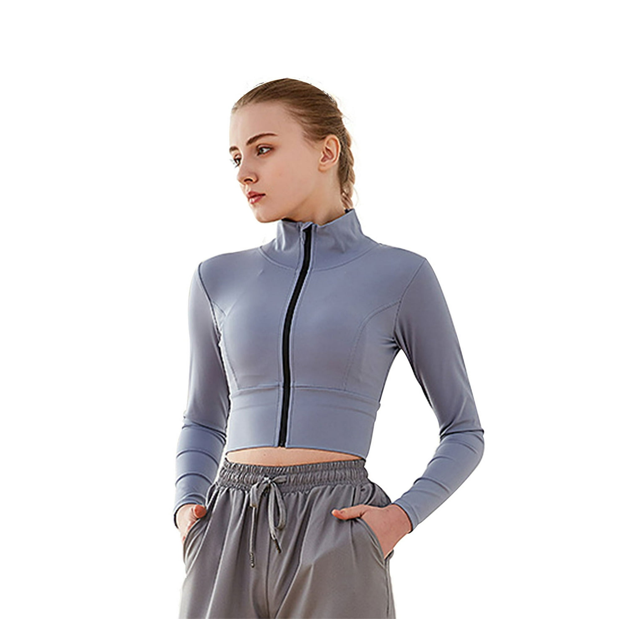 Samia - Poleron Crop Con Cierre Azul S