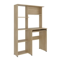 Fm Furniture - Escritorio Con Portateclado Y Biblioteca Incorporada 150X100X40 Cm