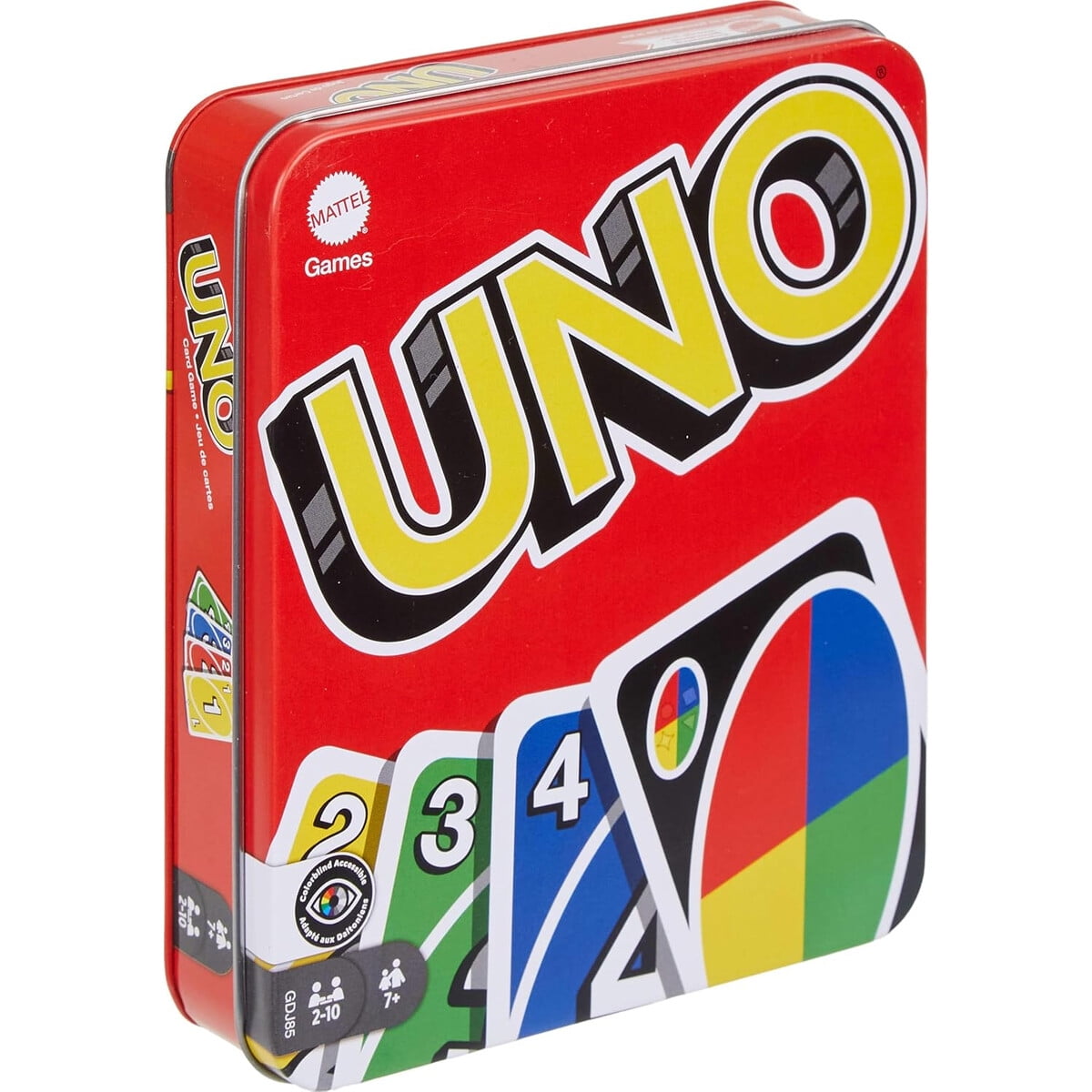 Juego De Cartas Uno Mattel Lata Viaje 210 Jugadores Gdj85
