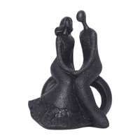 Bothyi - Ornamento De Escritorio Abstracto De Colección De Estatuas De Pareja Para Decoración Del Gabinete De Boda Siéntate Negro