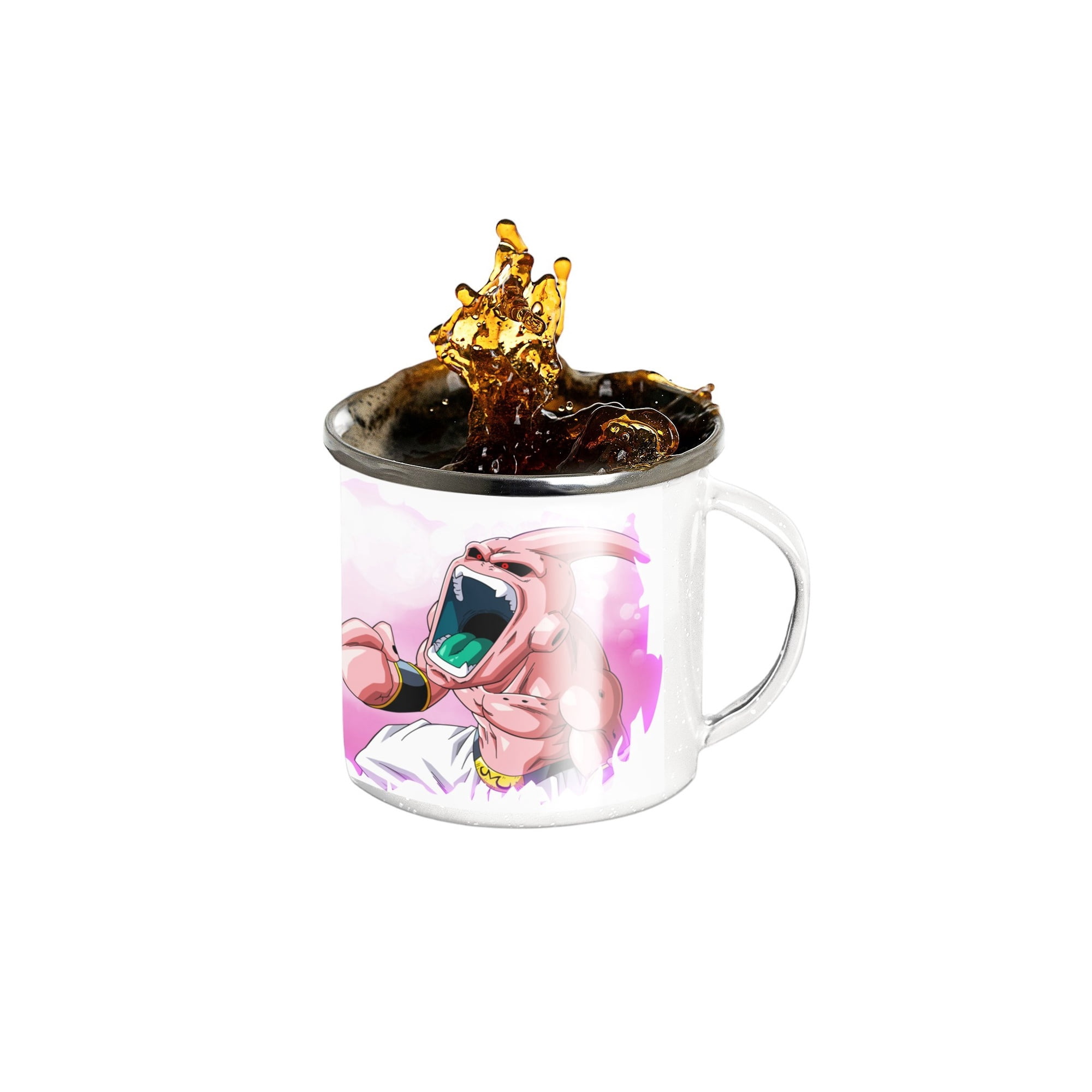 Genérico - Taza Enlozada Con Majin Buu - Diversión Dragon Ball Z