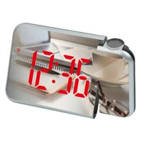 Magideal - Proyector Electrónico Despertador Con Snooze Despertador De Escritorio Pantalla De Temperatura Espejo Regulable Para Adultos Niños Dormitorio Tejado Pantalla Roja Negra