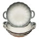thumbnail image 1 of Pack 4 Plato Sopero Decorativo Diseño Flor Redondo Asas Crema Lisa, 1 of 2
